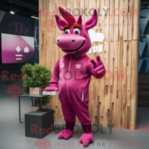 Magenta Elk maskot kostume...