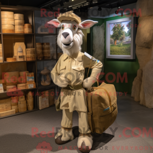 Tan Goat maskot kostume...