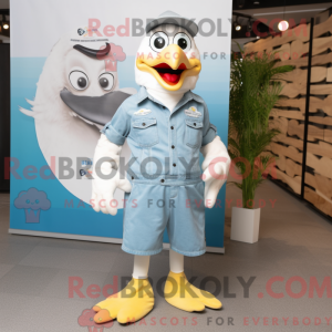 Cream Gull maskot kostume...