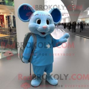Blå mus maskot kostume...