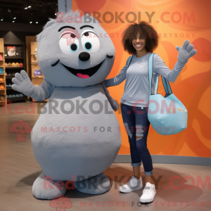 Gray Handball Ball mascot...