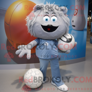 Gray Handball Ball mascot...