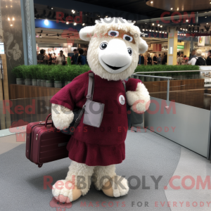 Maroon Sheep mascot costume...