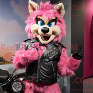 Pink Say Wolf Maskottchen...