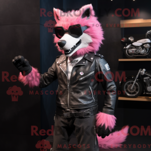 Pink Say Wolf Maskottchen...