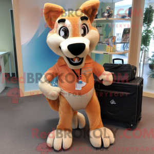 Peach Dingo Maskottchen...