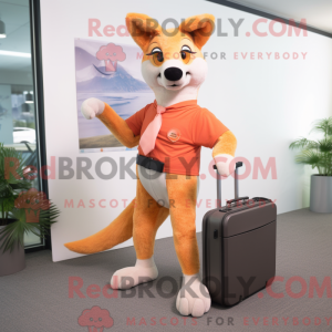 Peach Dingo mascot costume...