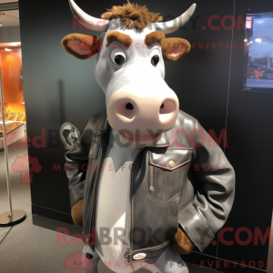 Grå Guernsey Cow maskot...