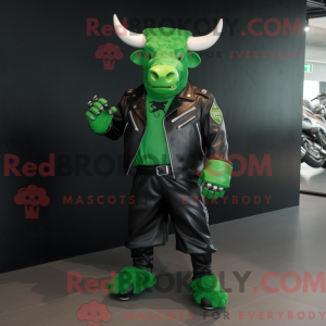 Green Bull mascot costume...