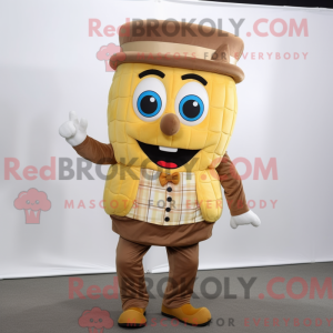 Tan Lasagne maskot kostume...