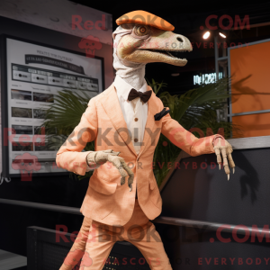 Peach Velociraptor maskot...