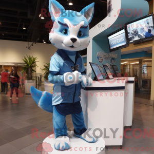 Himmelblå Bobcat maskot...