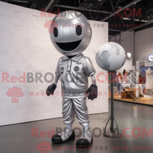 Silver Soccer Ball mascot...