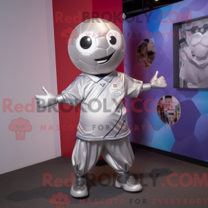Sølv fotball maskot kostyme...
