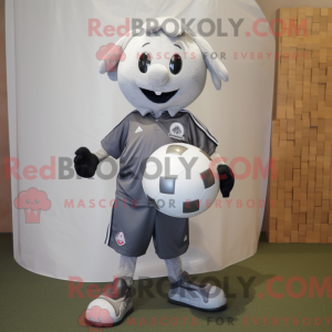 Sølv fotball maskot kostyme...