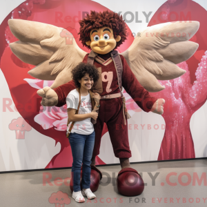 Maroon Amor maskot kostume...