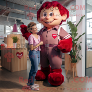 Maroon Amor maskot kostume...