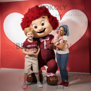 Maroon Amor maskot kostume...