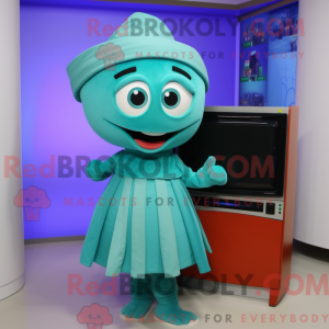 Turkis TV-maskotdraktfigur...