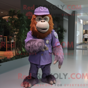 Lawendowy orangutang maskot...