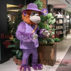 Lavendel Orangutang maskot...