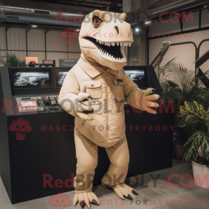 Beige Tyrannosaurus maskot...
