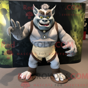 Silver Ogre mascottekostuum...
