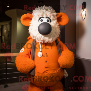 Orange Merino Sheep mascot...