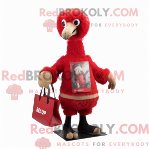Rød Emu-maskotdraktfigur...