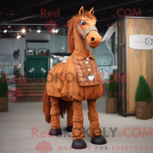 Rust Horse mascottekostuum...