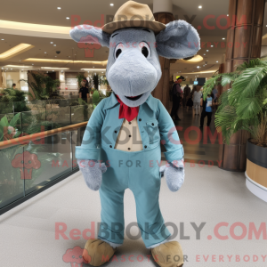 Costume mascotte d Âne Cyan...