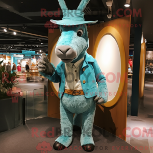 Costume mascotte d Âne Cyan...