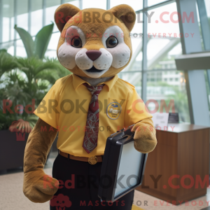 Guld Jaguarundi maskot...