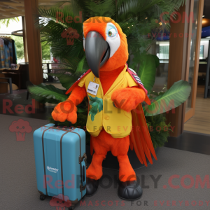 Orange Macaw mascot costume...
