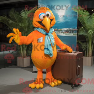 Orange Macaw mascot costume...