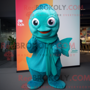 Teal Goldfish mascot...