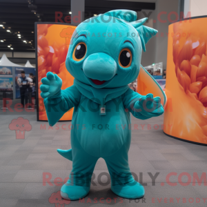 Teal Goldfish mascot...