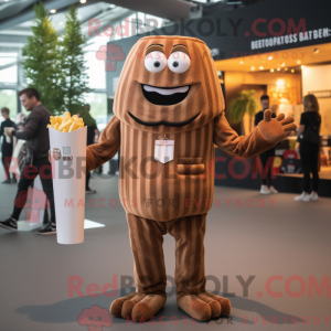 Brun pommes frites maskot...