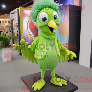 Lime Green Peacock maskot...