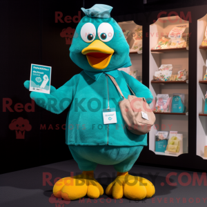 Teal Hens mascot costume...