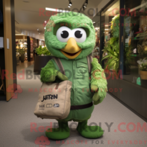 Fantasia de mascote de kiwi com macacão e bolsas clutch - Mascotes Kiwi - REBROKO_345924 - RedBrokoly.com