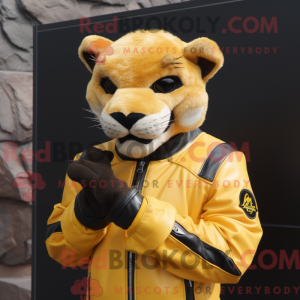 Yellow Mountain Lion mascot...