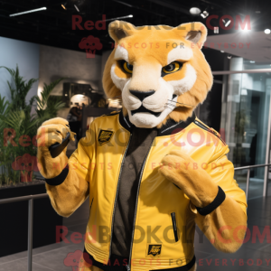 Yellow Mountain Lion mascot...
