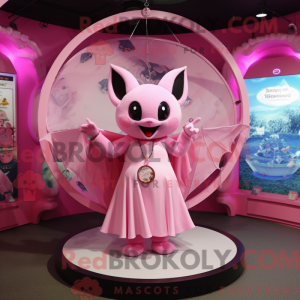 Pink Bat maskot kostume...