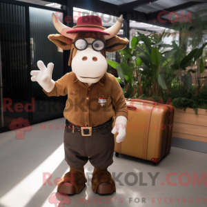 Brun Hereford Cow maskot...