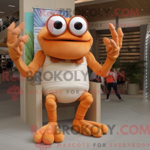 Tan Crab maskot kostume...