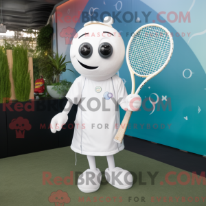 White Tennis Racket mascot...