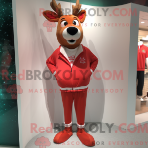 Rød rensdyr maskot kostume...