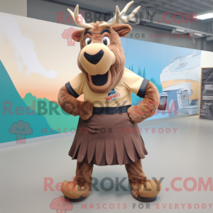 Brun Elk maskot kostume...