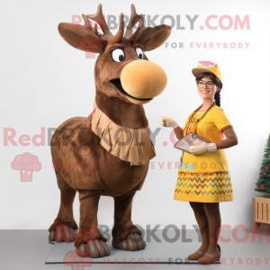 Brun Elk maskot kostume...